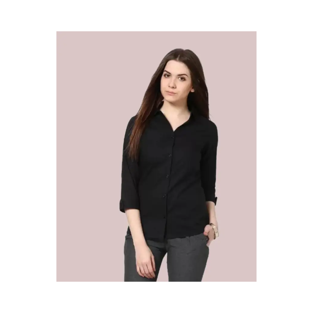 FUNDAY FASHION Women Regular Fit Solid Spread Collar Casual Shirt