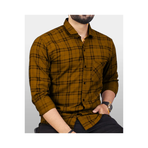 HKV FASHION Men Regular Fit Checkered Spread Collar Casual Shirt